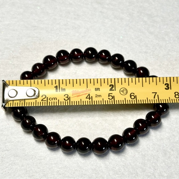 NWOT Vintage Y2K bead stretch bracelet dark red burgundy boho goth grunge - Picture 7 of 7